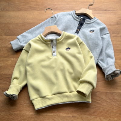 假两件~加绒卫衣秋冬保暖上衣