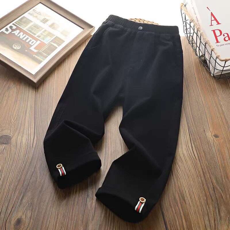 97%棉~春秋休闲裤 个性卷边 弹力舒适  男童新品斜纹棉直筒长裤