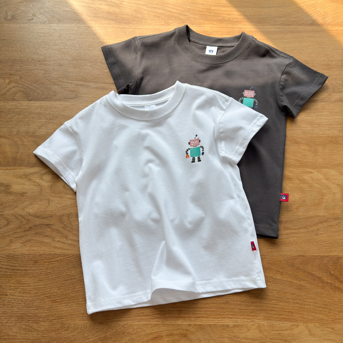 100%棉~精梳棉短袖T恤 印花卡通机器人 男童夏季上衣圆领衫打底衫