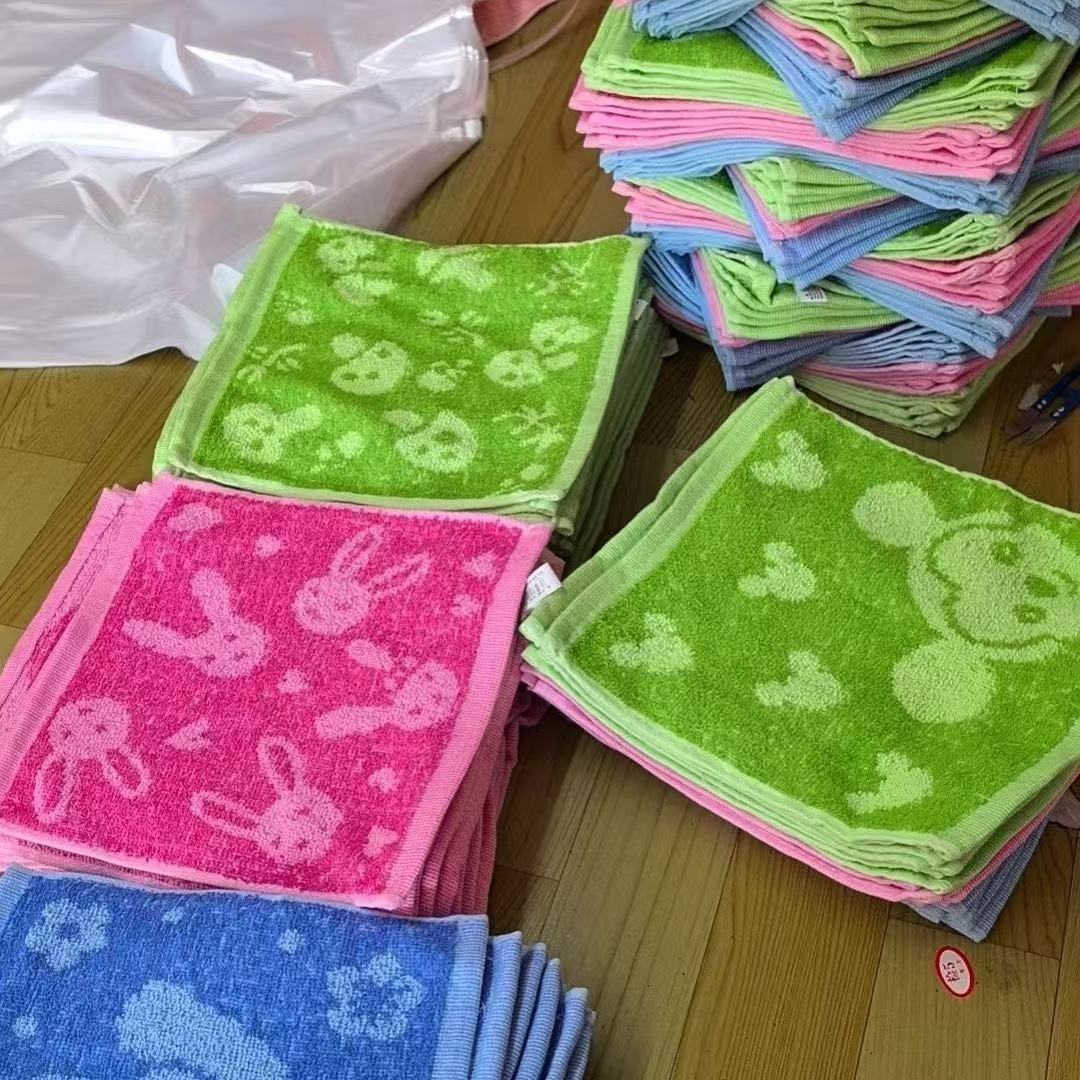 纯棉吸水抹布洗碗巾儿童方巾小手帕幼儿园小毛巾口水巾宝宝洗脸巾
