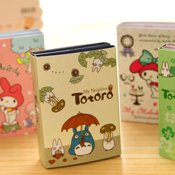 日韩文具六折/N次贴/便签本 可爱卡通龙猫便签本可折叠时尚便签条