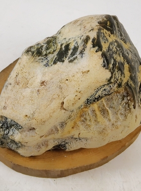 H892亏甩和田玉河磨玉原石果绿色4.82斤手镯牌子珠子料