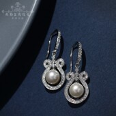 耳环 A017 淡水珍珠 耳坠 宝瓶盛珠 925银