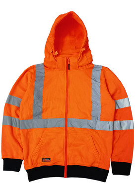 库存尾货户外高可视可拆卸帽保暖拉链开衫工装卫衣外套Y326男