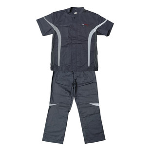 库存棉质传祺汽修夏常服前后夜反光小立领短袖长裤套装Y400包邮男