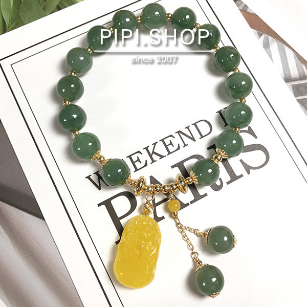 PIPISHOP Beeswax brave troops Pendant 14k Cover with gold leaf Emerald Lap Braceletin the Jewelry/Diamond/Jade/Gold , Jade (New) , Bracelets  category - from Buy2taobao.com to provide professional Taobao agent buy service