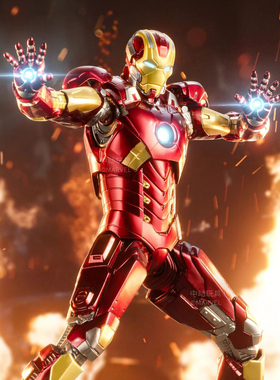 中动玩具钢铁侠MK11关节可动手办漫威酱油机模型钢铁侠3男孩礼物