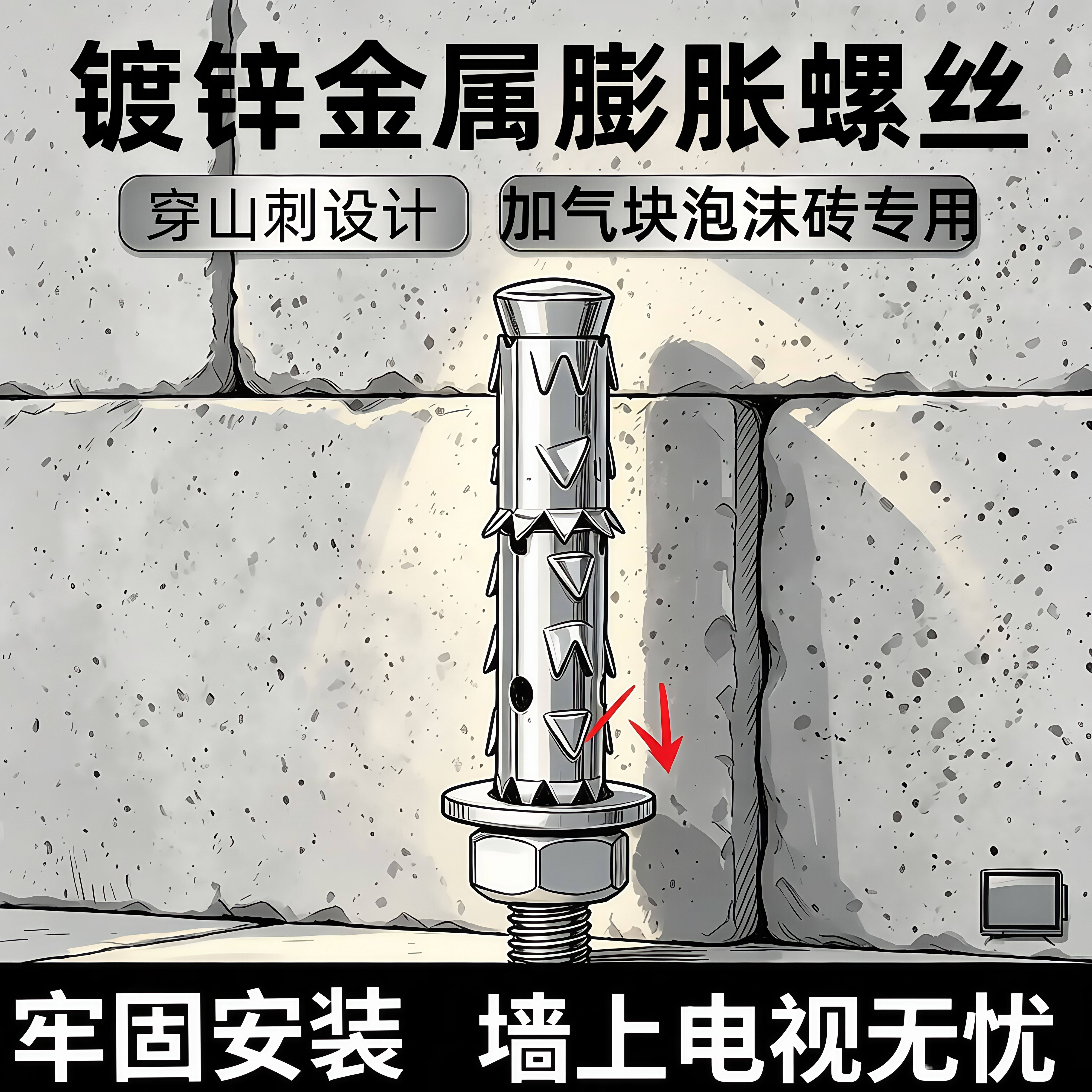 安装螺丝膨胀泡沫空心墙专用