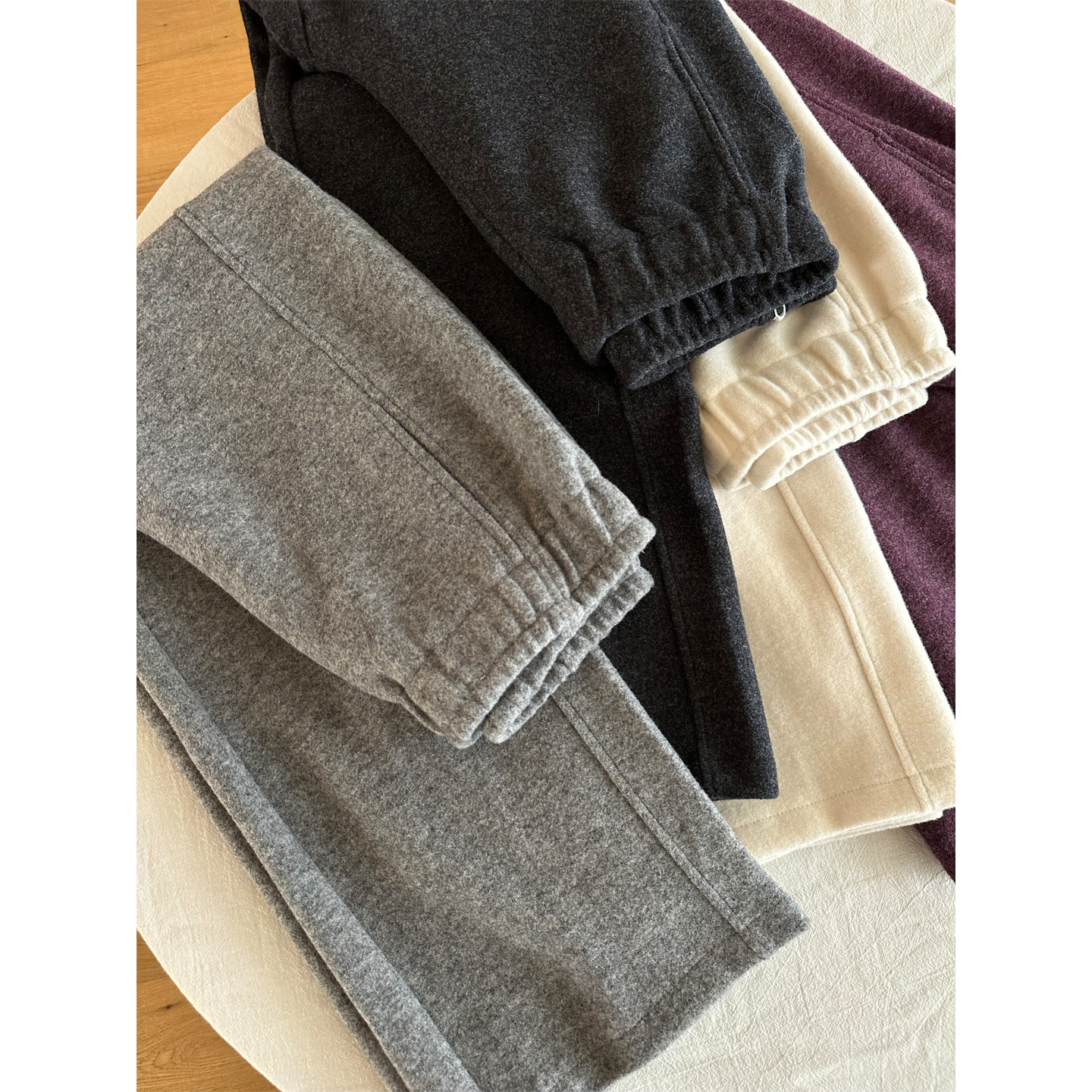 软糯熬毛羊呢阔腿裤女2025冬季潮