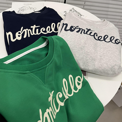字母印花长袖卫衣女韩版宽松套头