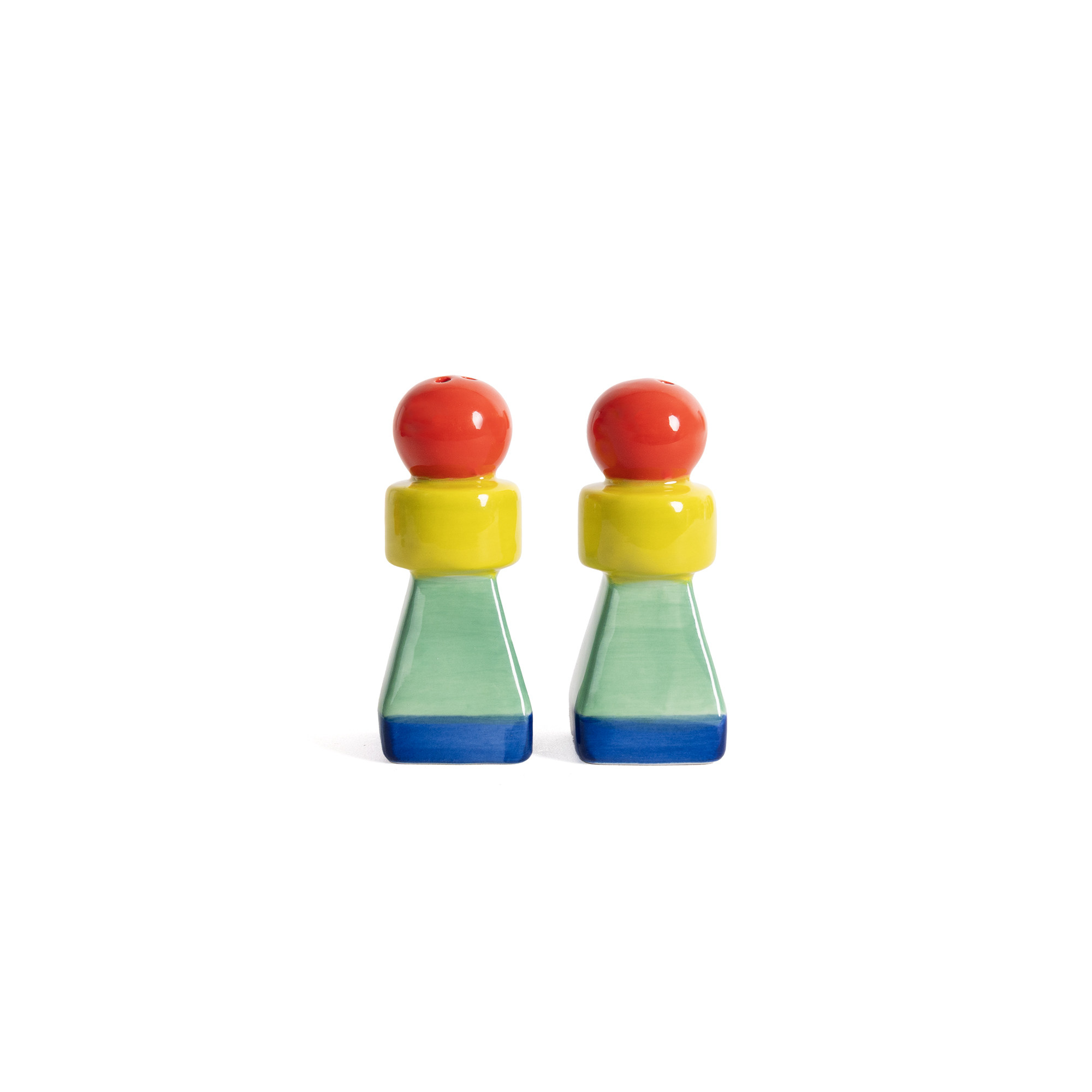 西班牙Helio Ferretti 多彩GEOMETRIC盐罐胡椒瓶2件套 德国直邮