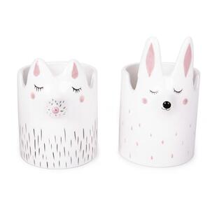 德国直邮 Ferretti兔子狐狸创意笔筒陶瓷眼镜架 正品 西班牙Helio