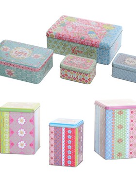 正品德国Overbeck 多彩铁盒铁皮饼干盒收纳盒3/4件套 德国直邮