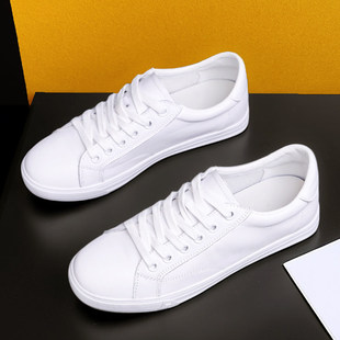 [明星同款]软头层牛皮小白鞋女士2026新款春季爆款全真皮面百搭平