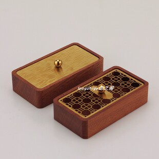 新中式加厚木座牙线签盒 家用酒店餐厅牙签牙线收纳盒桌面牙签罐