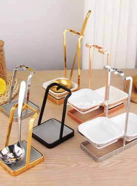 高档不锈钢公勺筷架托汤勺架火锅漏勺汤勺餐厅挂勺餐具收纳架勺架