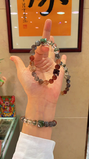 新中式国风天然11mm黑发晶四季幽灵星辉骨干多宝水晶