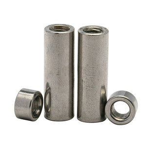 304加长圆柱型接头螺母M3M4M5M6M10两头带孔支撑柱连接杆导柱