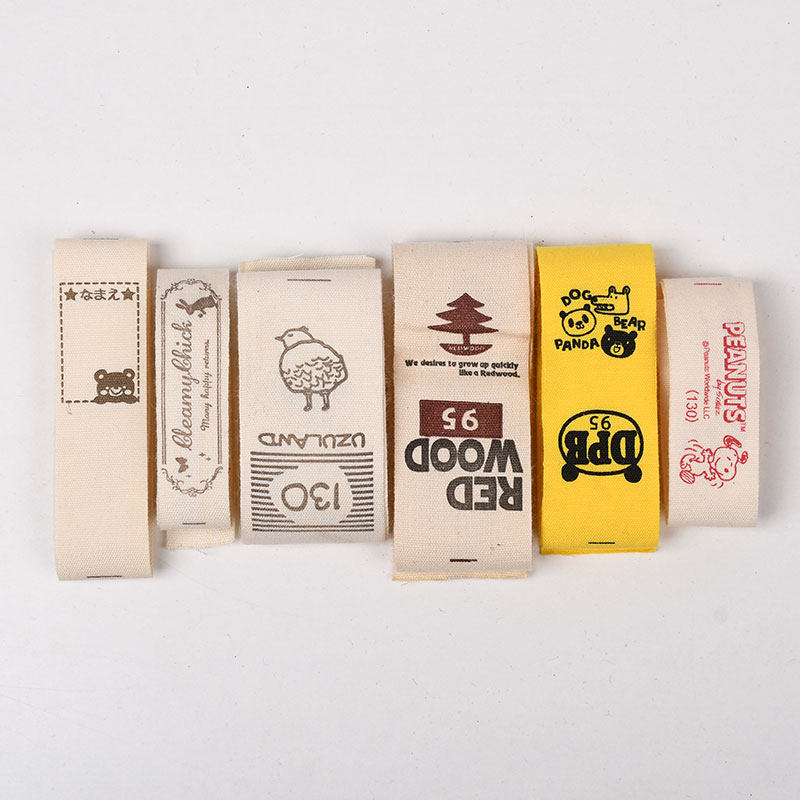 品牌童装纯棉织唛水洗标印花织带布贴服装装饰布标0.45元5个