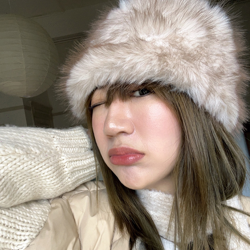 防寒简约秋冬毛绒显脸小百搭皮草