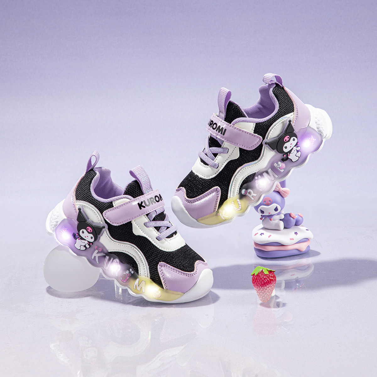 秋季闪灯鞋库洛米儿童亮灯鞋