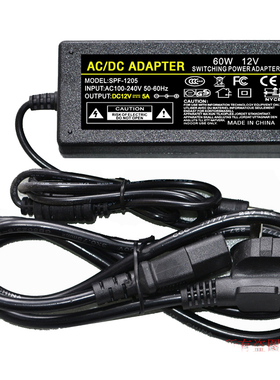 AC DC ADAPTER原装DC12V5A/4A/3A电源适配器型号SPF-1205