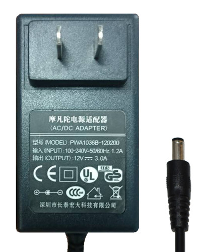 摩凡陀12V3.0A电源适配器型号：PWA1036B-120200