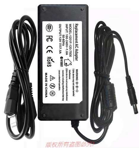Replacement AC Adapter原装12V7.5A电.源适配器1201F-120-7500