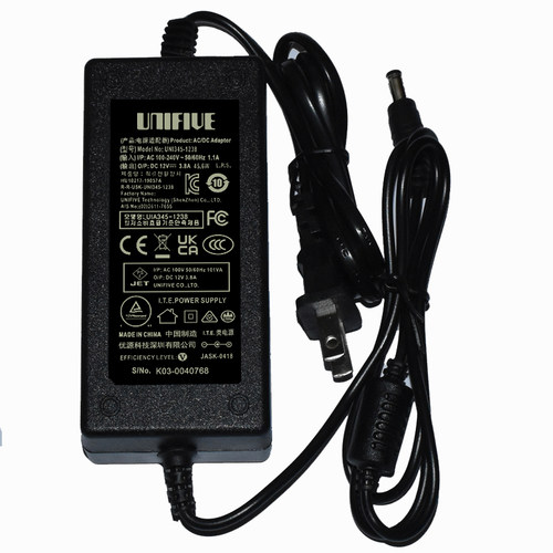 UNIFIVE优源科技DC12.0V3.8A  45.6W电源适配器型号UNI345-1238
