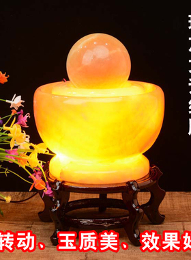 热销推荐新中式天然原石流水喷泉客厅乔迁开业礼品石材风水球摆件