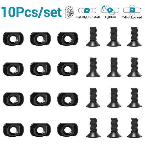 10pcs Mlok T型 M4螺丝 螺母 一包10套装