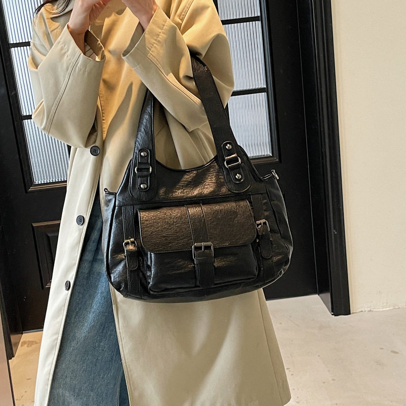欧美风复古腋下包包女2026新款大容量托特包休闲通勤手拎包包背包