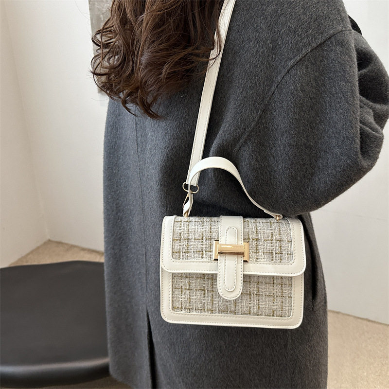 2026新款小方包包女款轻奢小众格子斜挎包通勤百搭简约单肩包韩版