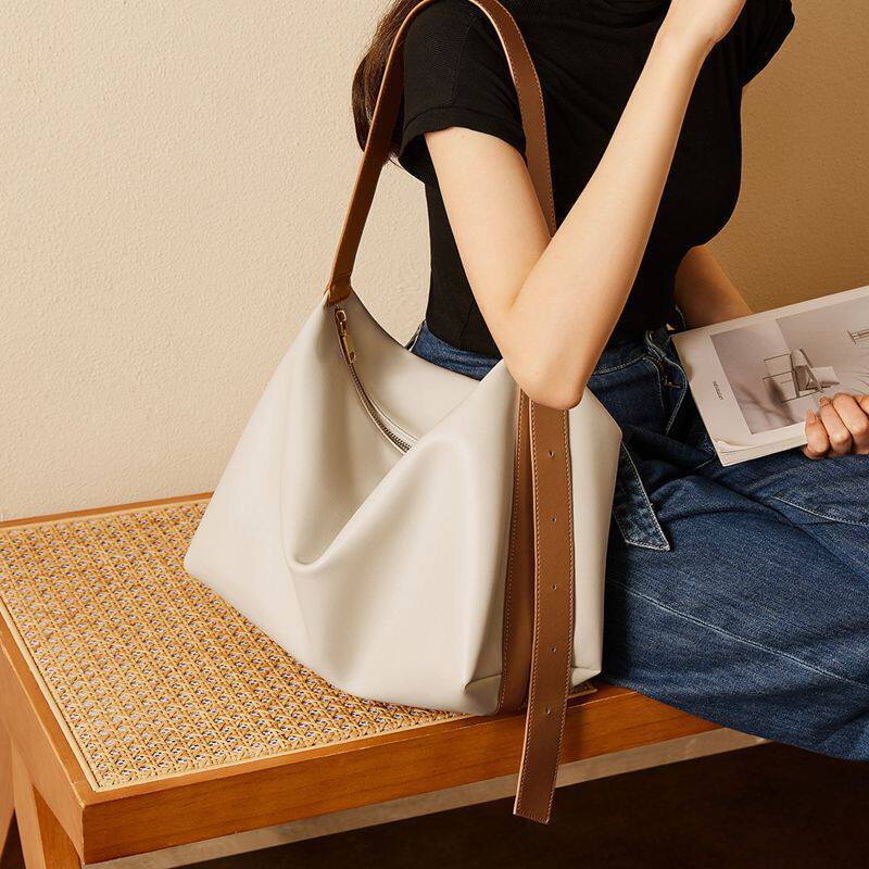 慵懒风软皮女包大容量单肩包2025新款时尚百搭托特包斜挎包女