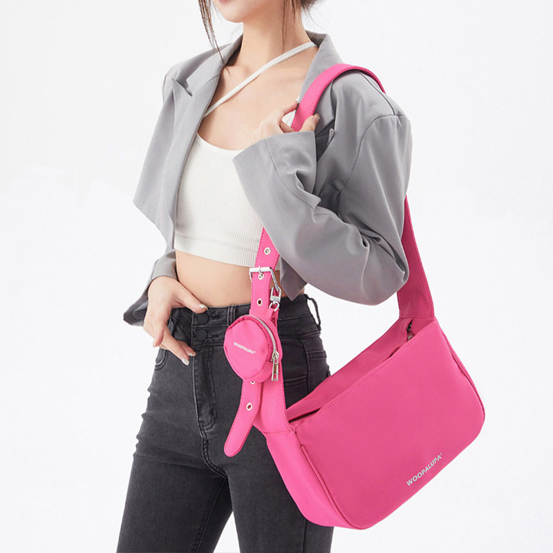 女包潮流百搭清新甜美撞色帆布大容量简约学生单肩斜挎女士小方包