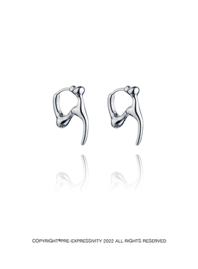 Pre expressivity前置表达流体小耳钉 纯银精致小众设计感轻奢耳