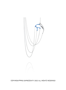Pre expressivity前置表达珐琅釉多链条放射项链 腰链男女原创