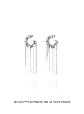 Pre expressivity前置表达U型螺旋流苏耳环 小众个性礼物高级感