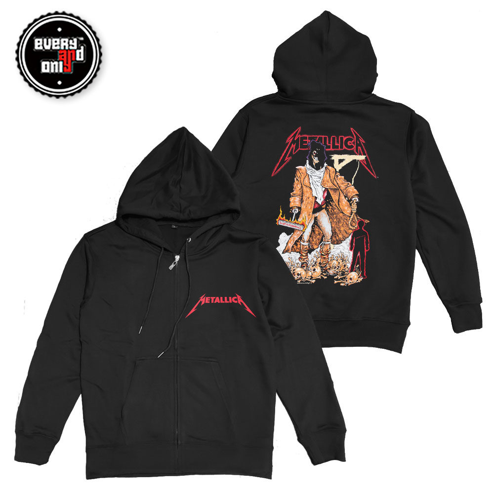 metallica美国重金属乐队nforgiven地球人印花套头拉链秋冬卫衣