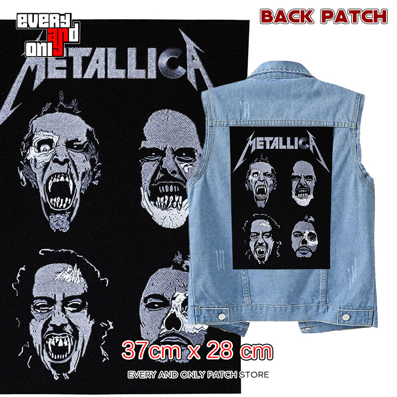 Metallica金属乐队Members人像刺绣大背标定制布标布贴Back Patch