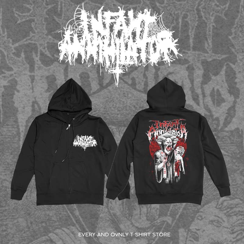 Infant Annihilator技术死核乐队金属周边秋冬外套帽衫拉链卫衣