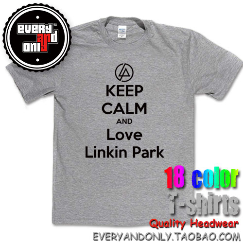 林肯公园Keep Calm And Love Linkin Park摇滚流行印花短袖T恤-封面