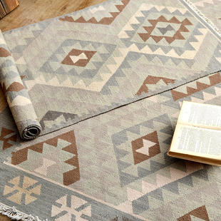 复古阿美咔叽AmekajiStyle印第安纳瓦霍Navajo基里姆kilim家用地毯