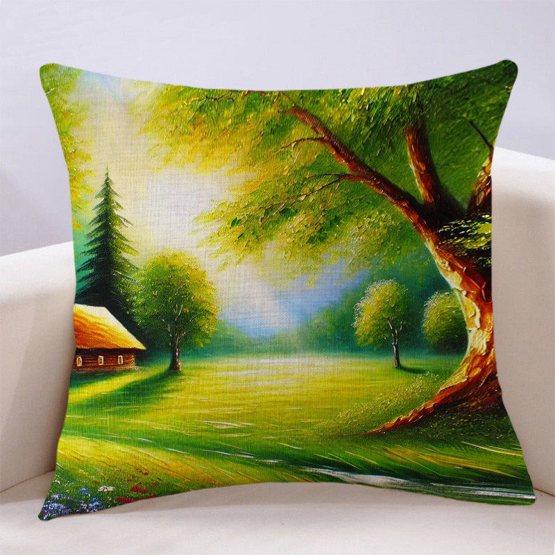 田园风抱枕客厅沙发治愈唯美靠枕套含芯复古书房油画靠垫座椅靠背,居家布艺,靠垫/抱枕,淘宝优惠券,粉丝福利购,淘宝优惠卷