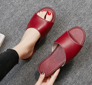 真皮牛皮凉拖鞋居家男女情侣室内家用防水防滑软底木地板皮拖鞋夏