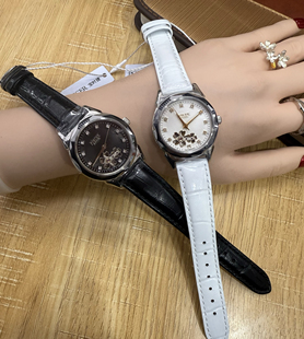 poscer宝时捷手表女时尚防水全自动机械表女镂空镶钻皮带手表6035