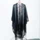 日单镂空网纱防晒披肩夏季 轻薄空调房斗篷可配旗袍黑色百搭款 2001