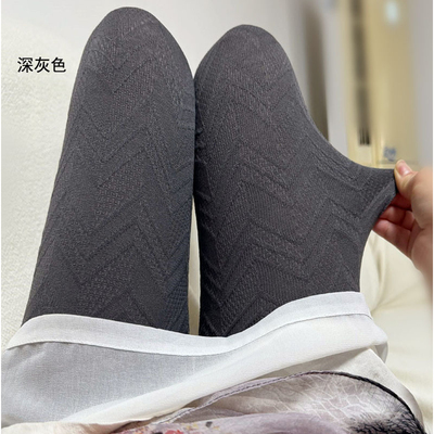 复古波浪花纹打底袜子