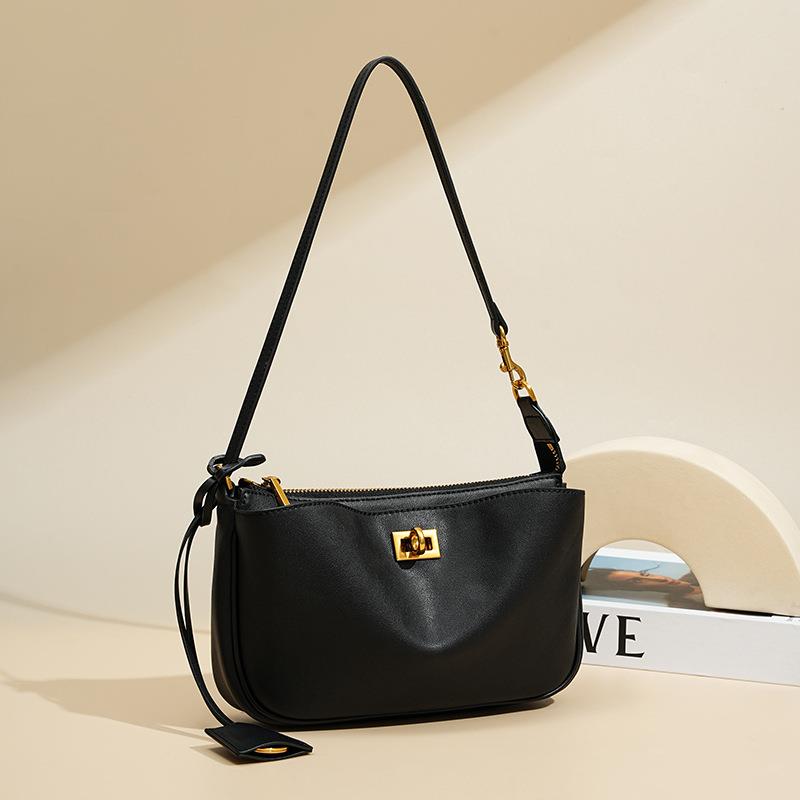 MIRACKLES香港2025新款Rodeo凯丽法棍腋下包真皮锁扣机车单肩包