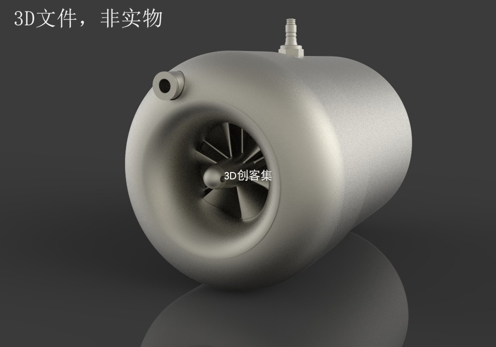 3D打印图纸三维模型vr元宇宙素材(KJ-66涡轮喷气发动机）